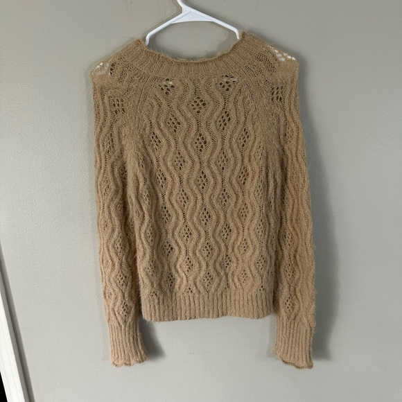 J. Crew Pointelle Alpaca Blend‎ Sweater Tan  XS - Picture 5 of 5